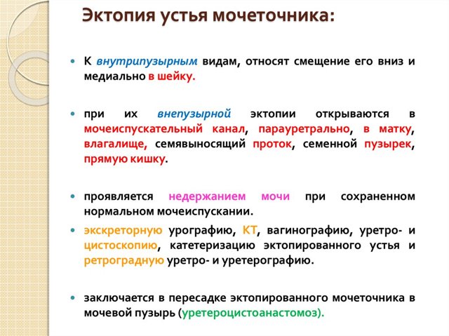 Ектопія гирла сечоводу: що це, діагностика, симптоми і лікування